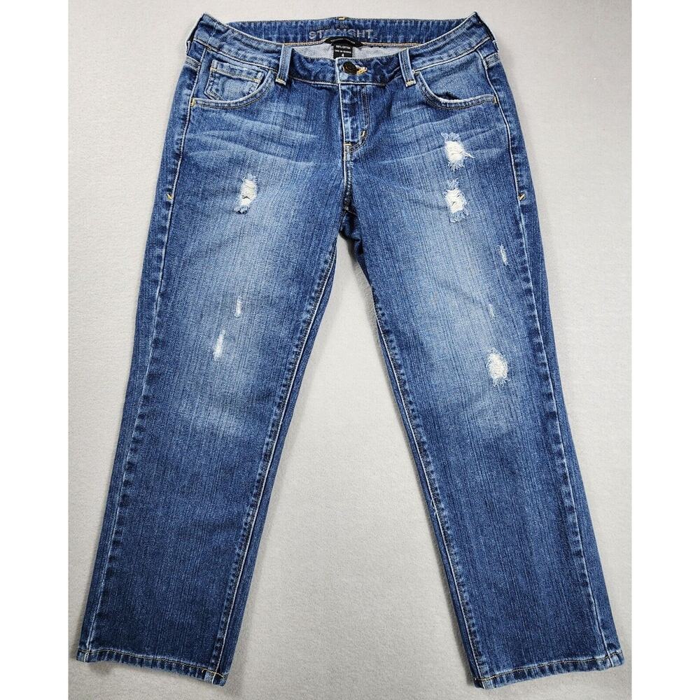 New York & Company Straight Leg Jeans Cotton Womens Size 4 Medium Wash